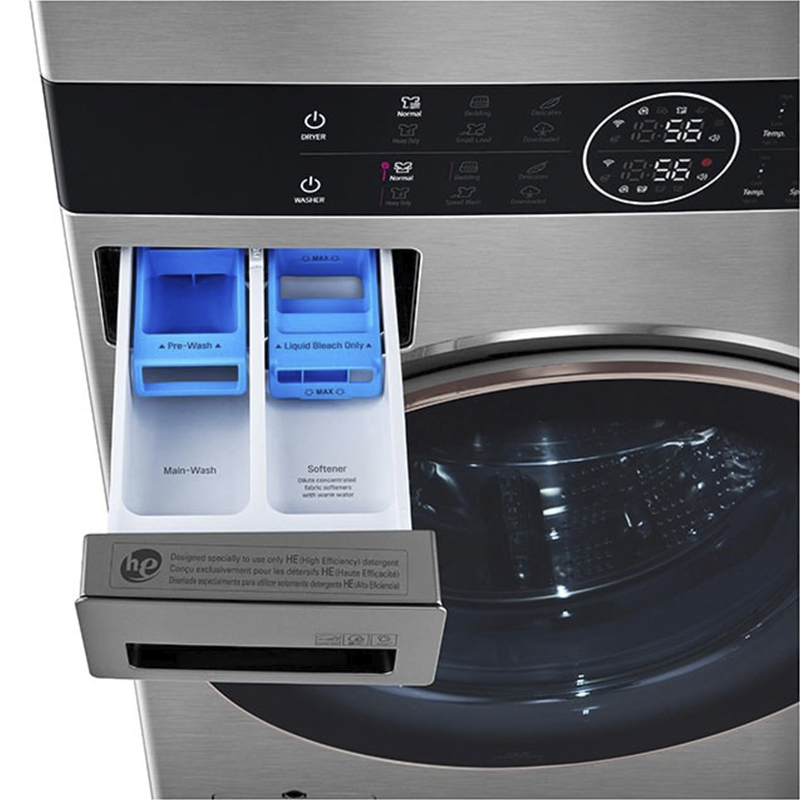Torre de lavado WashTower LG Carga Frontal Inverter con Inteligencia Artificial y Conectividad LG ThinQ 22Kg