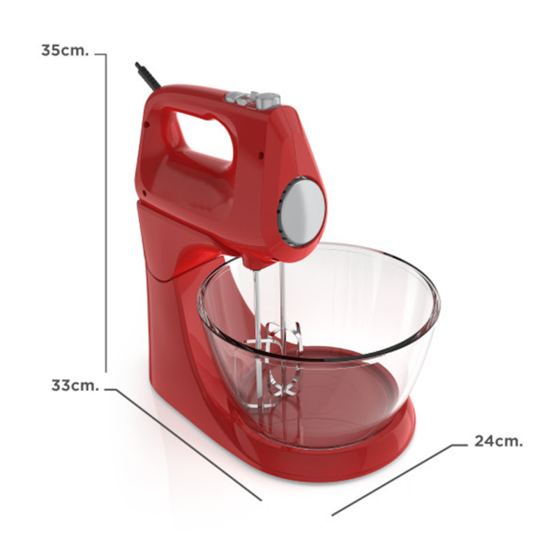Batidora de Pedestal de 5 Velocidades Roja de 250W Black&Decker