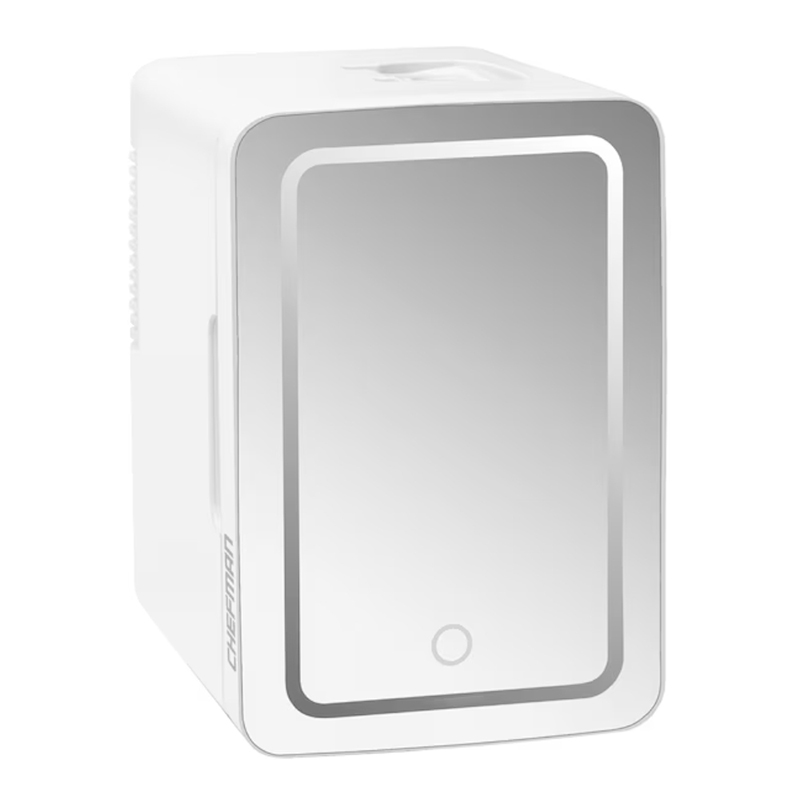 Mini Refri Portatil de 4Litros Puerta Espejo Blanco Chefman