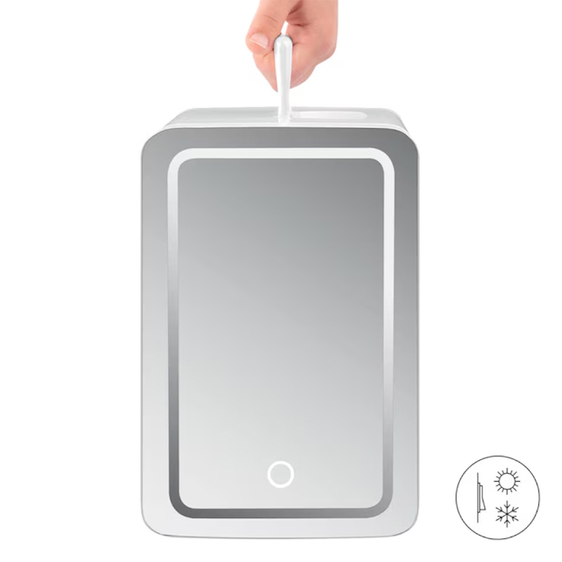 Mini Refri Portatil de 4Litros Puerta Espejo Blanco Chefman