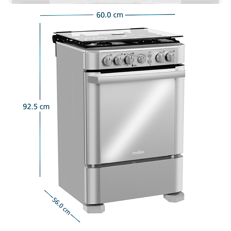 Cocina de Piso a Gas 60 cm Inox Mabe