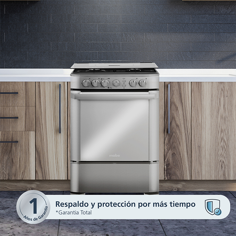 Cocina de Piso a Gas 60 cm Inox Mabe