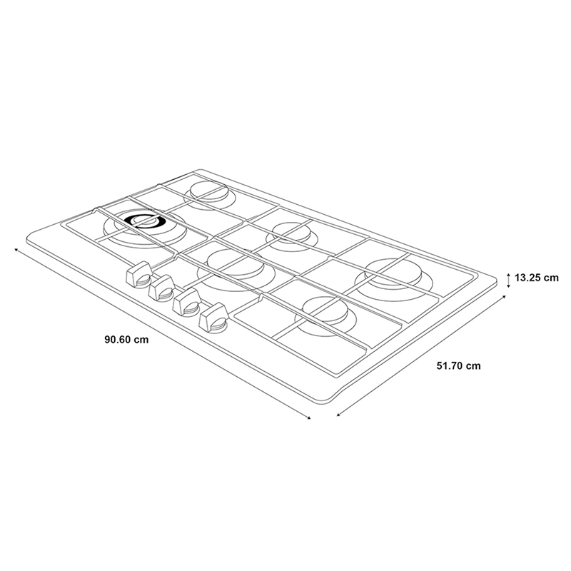 Parrilla Empotrable a Gas 90 cm Acero Inoxidable GE Profile