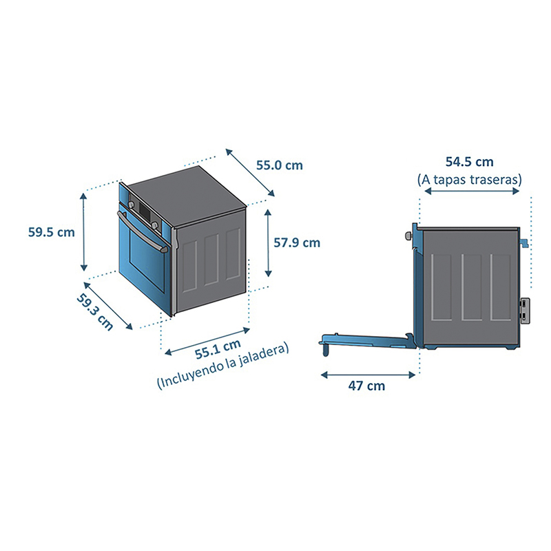 Horno Empotrable a Gas 60cm Profile Inoxidable GE
