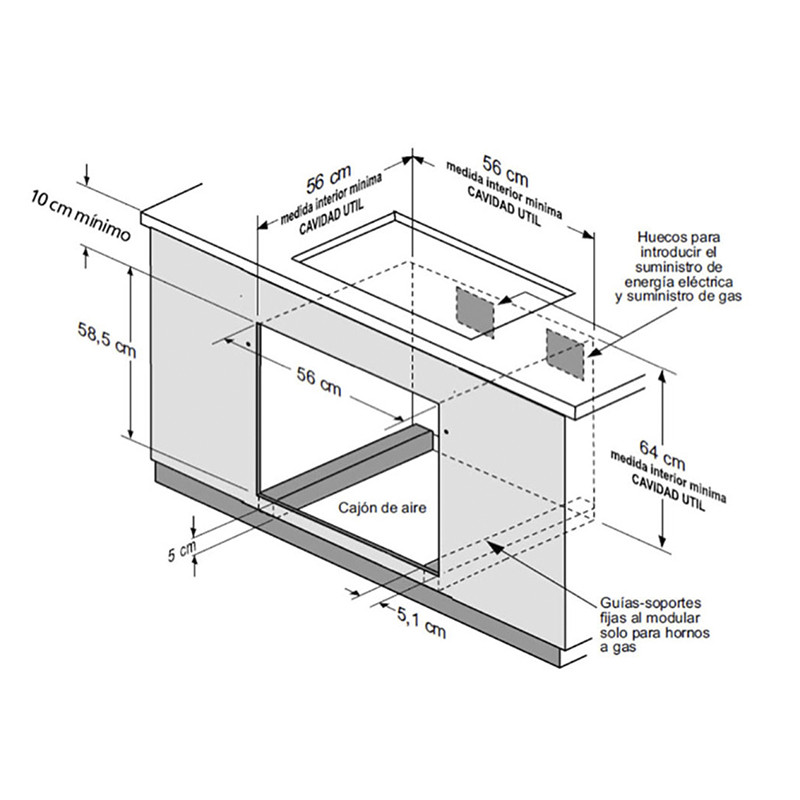 Horno Empotrable a Gas 60cm Profile Inoxidable GE