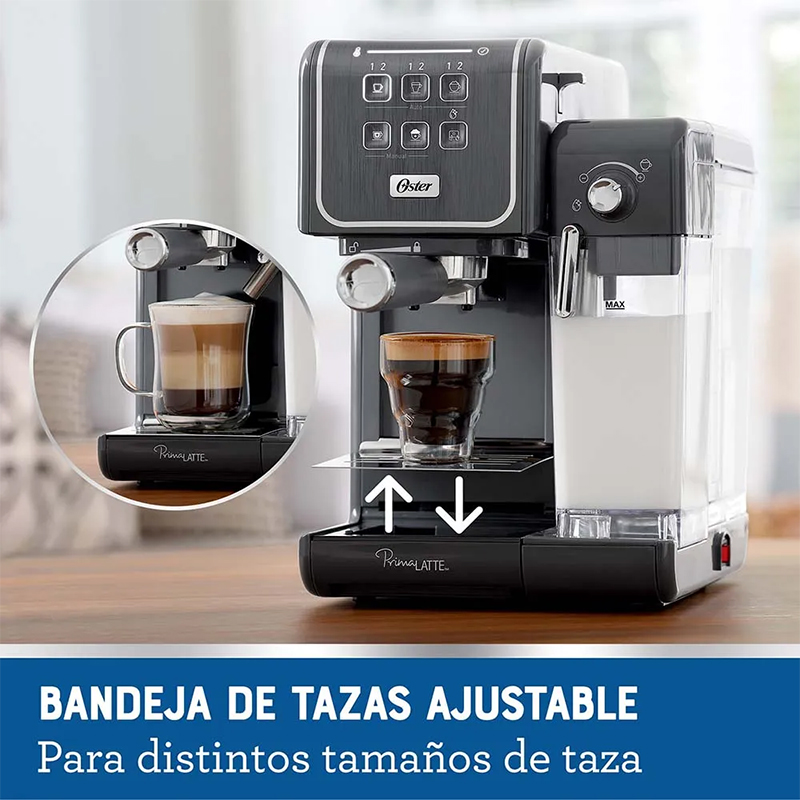 Cafetera PrimaLatte de 1170W 1.4 Litros Gris Oster