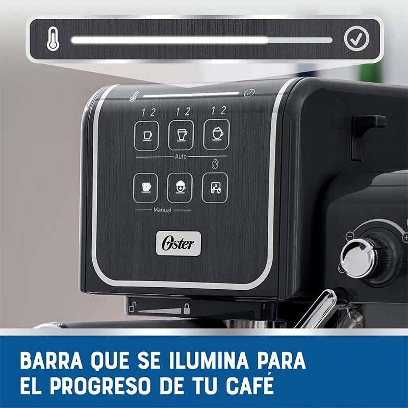 Cafetera PrimaLatte de 1170W 1.4 Litros Gris Oster