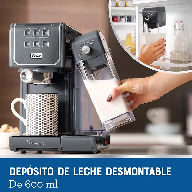 Cafetera PrimaLatte de 1170W 1.4 Litros Gris Oster
