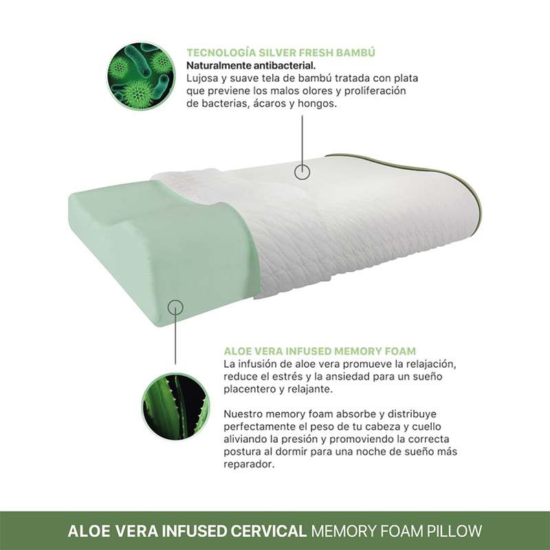 Almohada Calm Aloe Vera Cervical 60x40cm