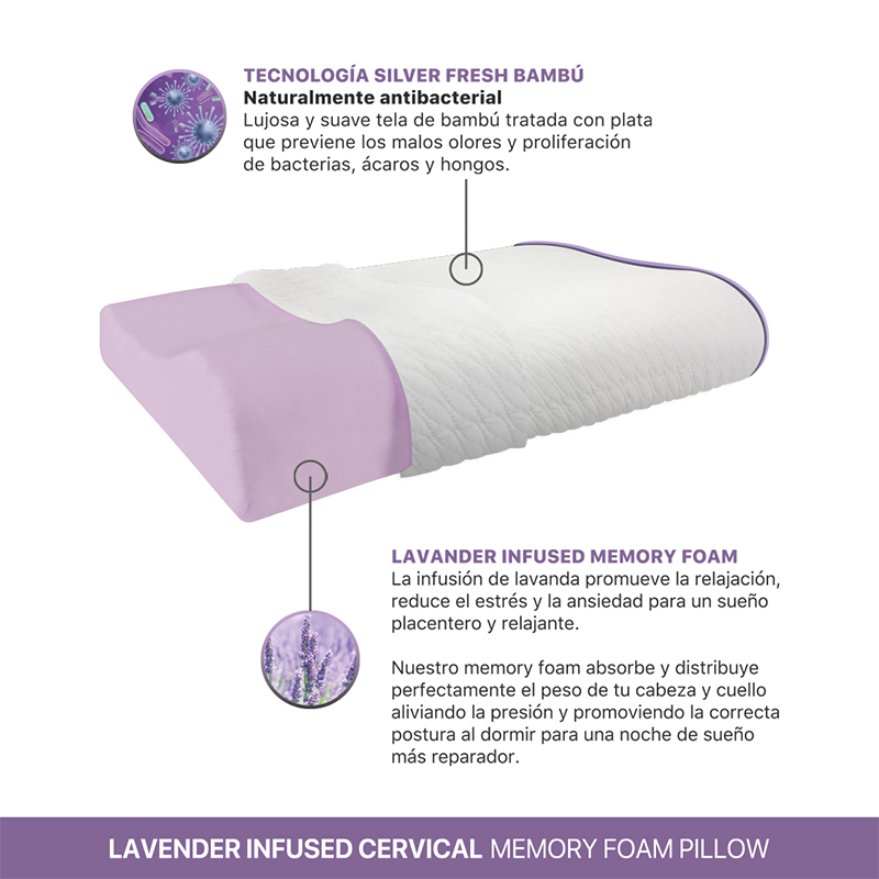 Almohada Calm Lavanda Cervical 60x40cm