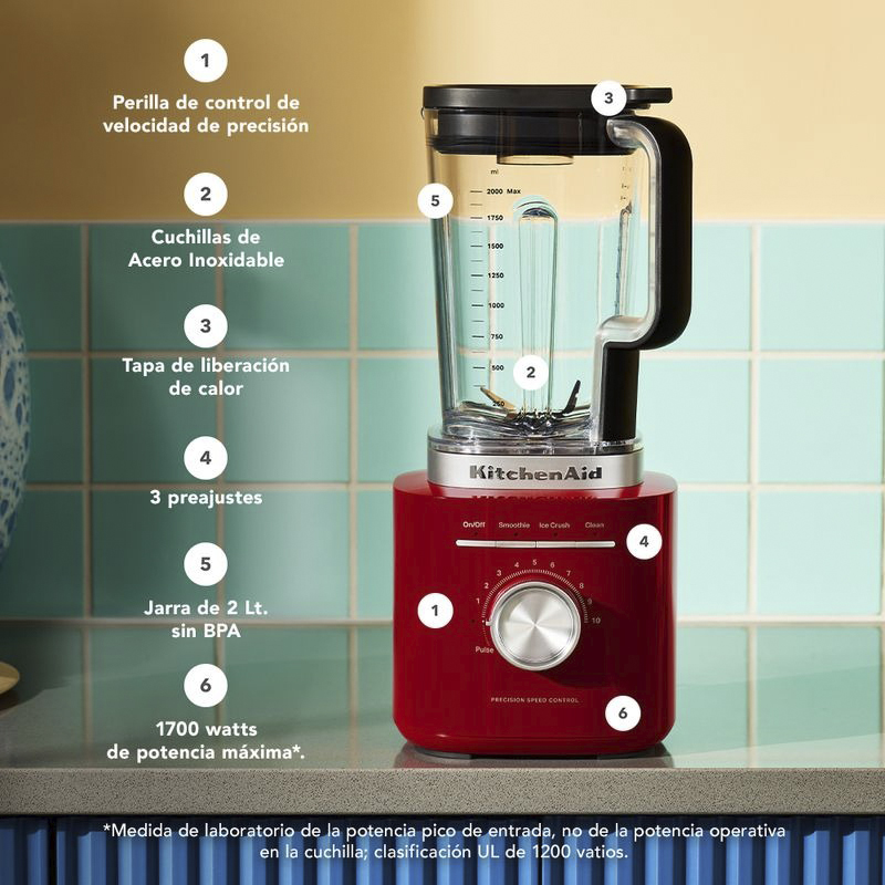 Licuadora Pure Power 2L Empire Red Kitchenaid