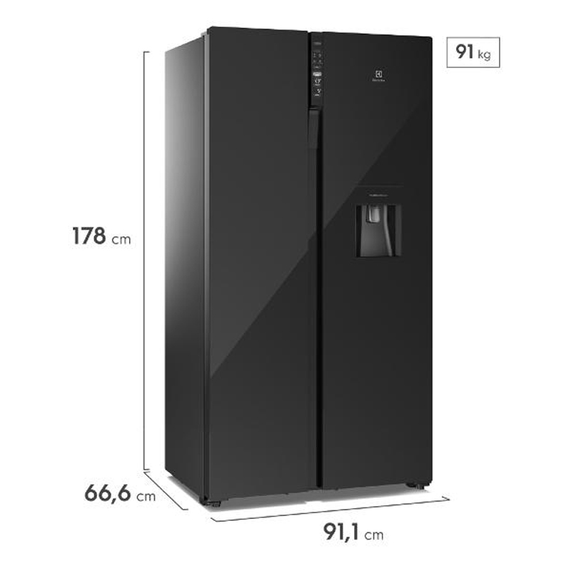 Refrigerador Side by Side Inverter 522 L No Frost Negro Electrolux 