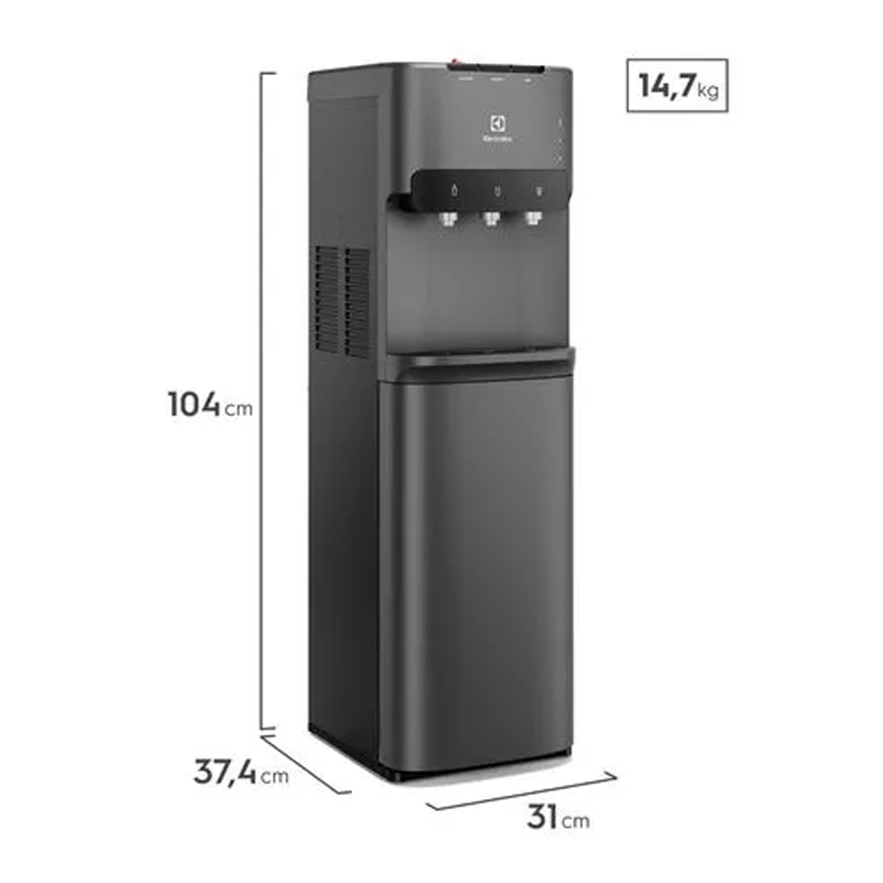 Dispensador de Agua Pure Sense Botellón Oculto Electrolux 