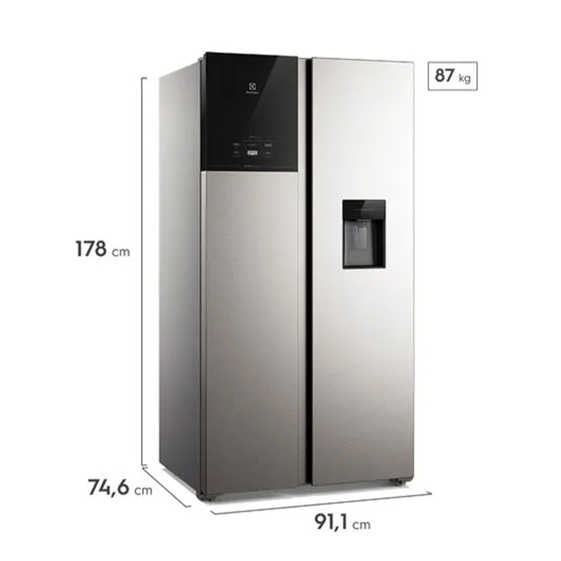 Refrigerador Side by Side Inverter No Frost 611LT Silver  Electrolux 