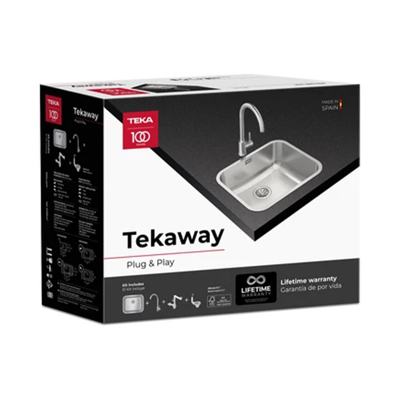 Fregadero Tekaway BET 50x40cm Plus con Cubeta y Grifería