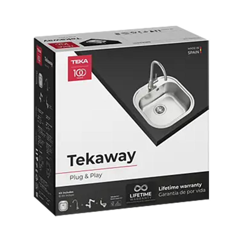 Fregadero Tekaway Stylo 1B con Cubeta y Grifo 