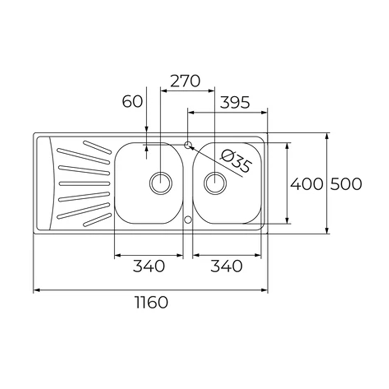 Fregadero Tekaway StarBright 80 E-XP 2B 1D AU.WST
