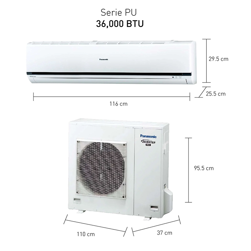 Aire Acondicionado Inverter SEER19 36.000 BTU Panasonic