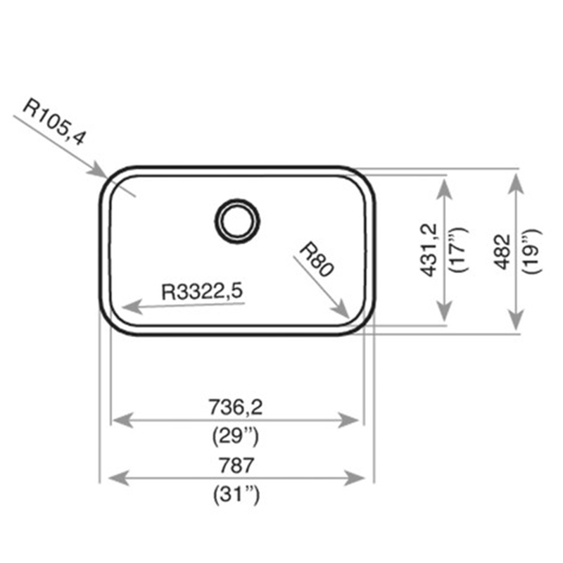 Lavacopa BE 74.43-20 1C Bajo Encimera Teka