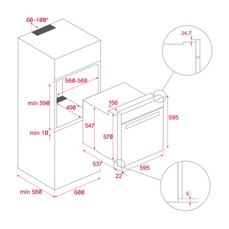 Horno Neo Multifunción con Función Airfry, 9 funciones de Cocinado y Sistema HydroClean Teka