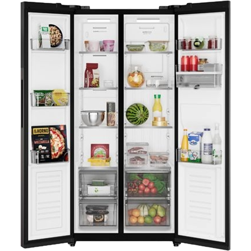 Refrigerador No Frost Side by Side 430L Inverter Negro ERS44F3Q5BB Electrolux 