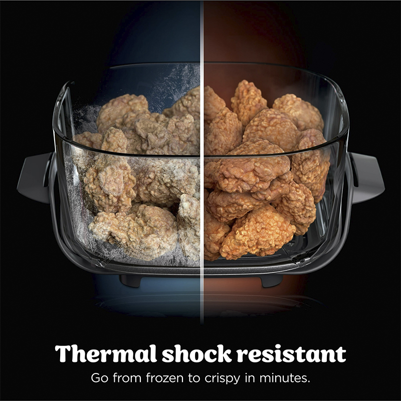  Freidora de Aire de Vidrio 4 en 1 Ninja