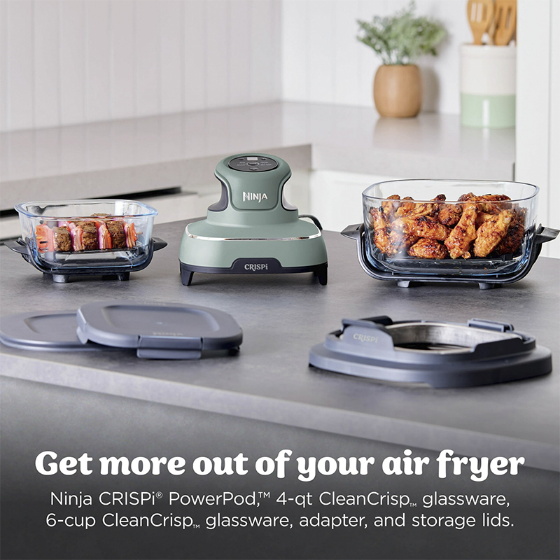  Freidora de Aire de Vidrio 4 en 1 Ninja