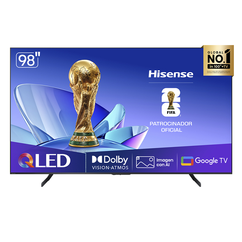 TELEVISOR HISENSE 98" QLED 4K UHD SMART GOOGLE TV