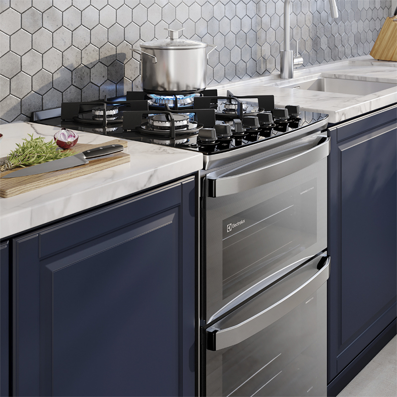 Cocina Doble Horno Freestanding Gas 4 Quemadores VaporBake  Electrolux