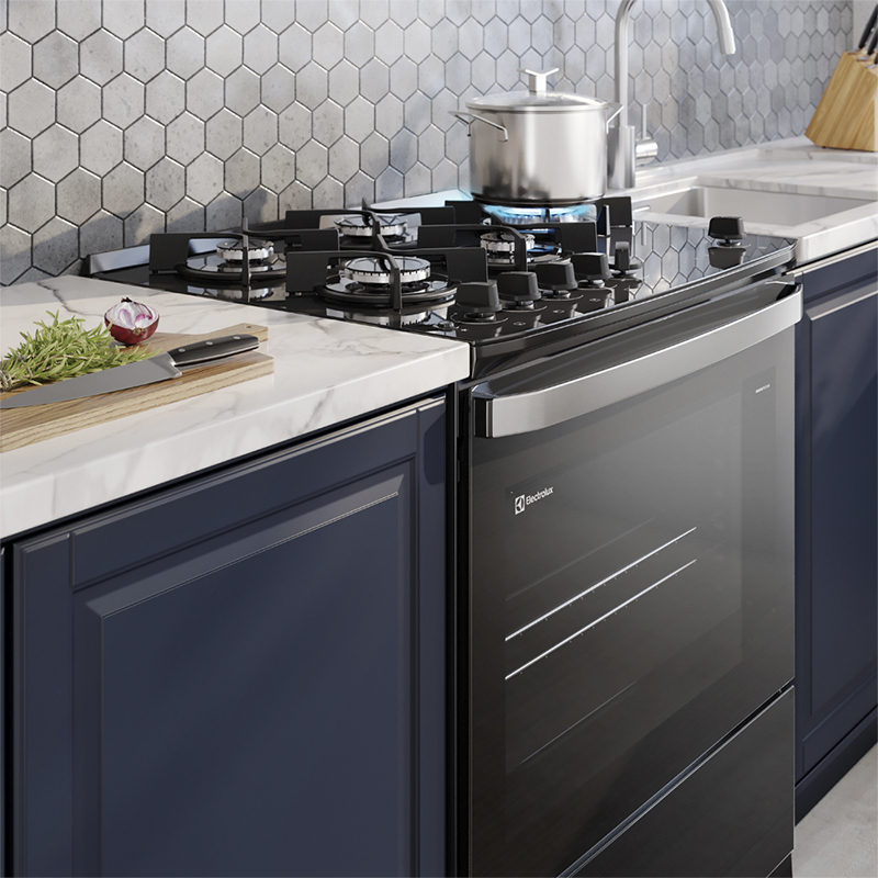 Cocina Freestanding Gas 5 Quemadores  VaporBake, Grill Electrolux