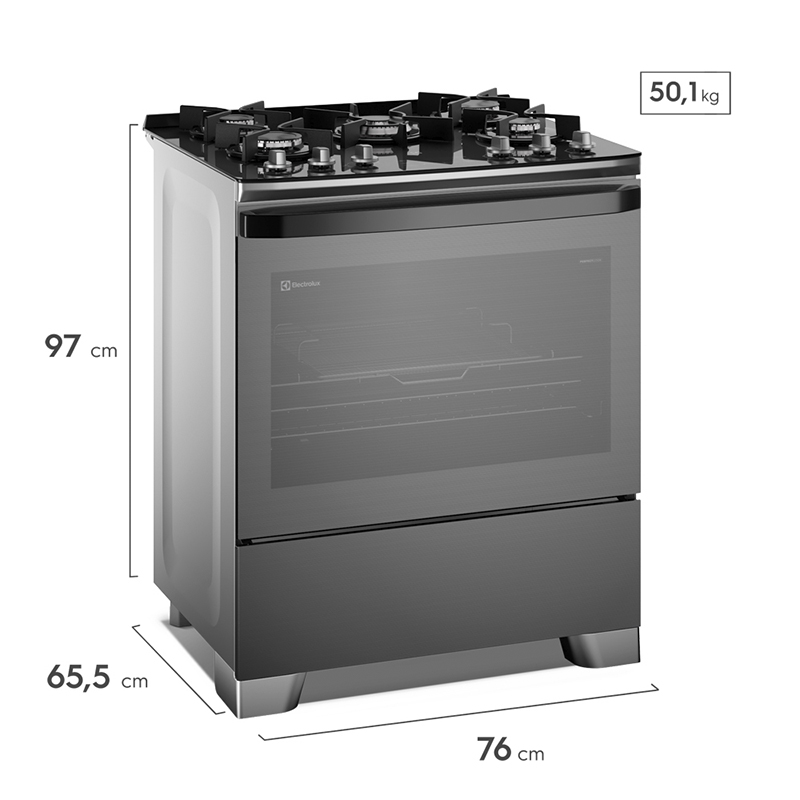 Cocina Freestanding Gas 5 Quemadores  VaporBake Air Fry Grill 76cm Electrolux