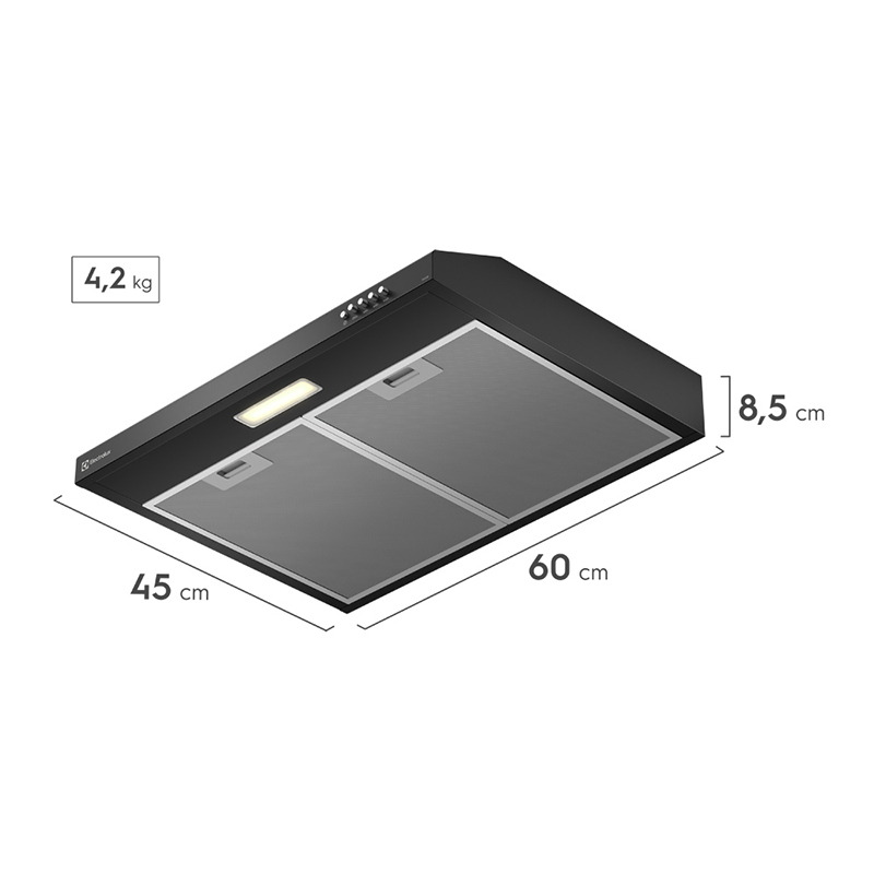 CAMPANA EMPOTRABLE ELECTROLUX 60CM NEGRA