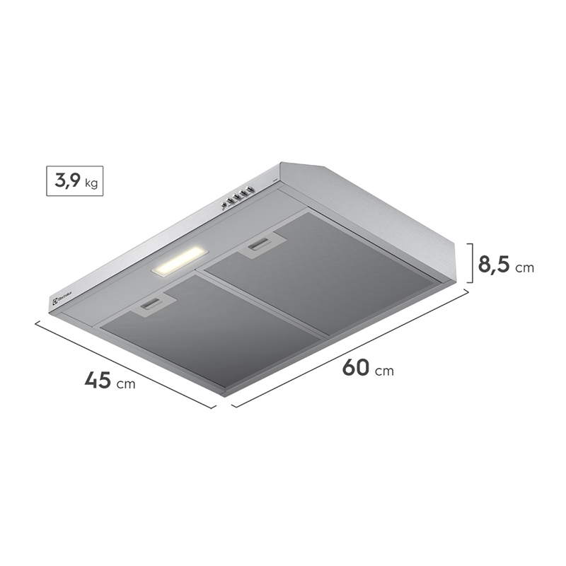 CAMPANA EMPOTRABLE 60CM SILVER ELECTROLUX