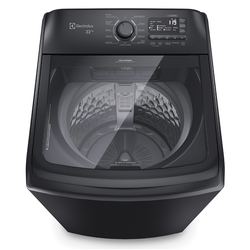 Lavadora  Carga Superior 22kg con Cierre Fácil Negra Electrolux