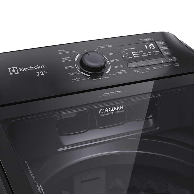 Lavadora  Carga Superior 22kg con Cierre Fácil Negra Electrolux