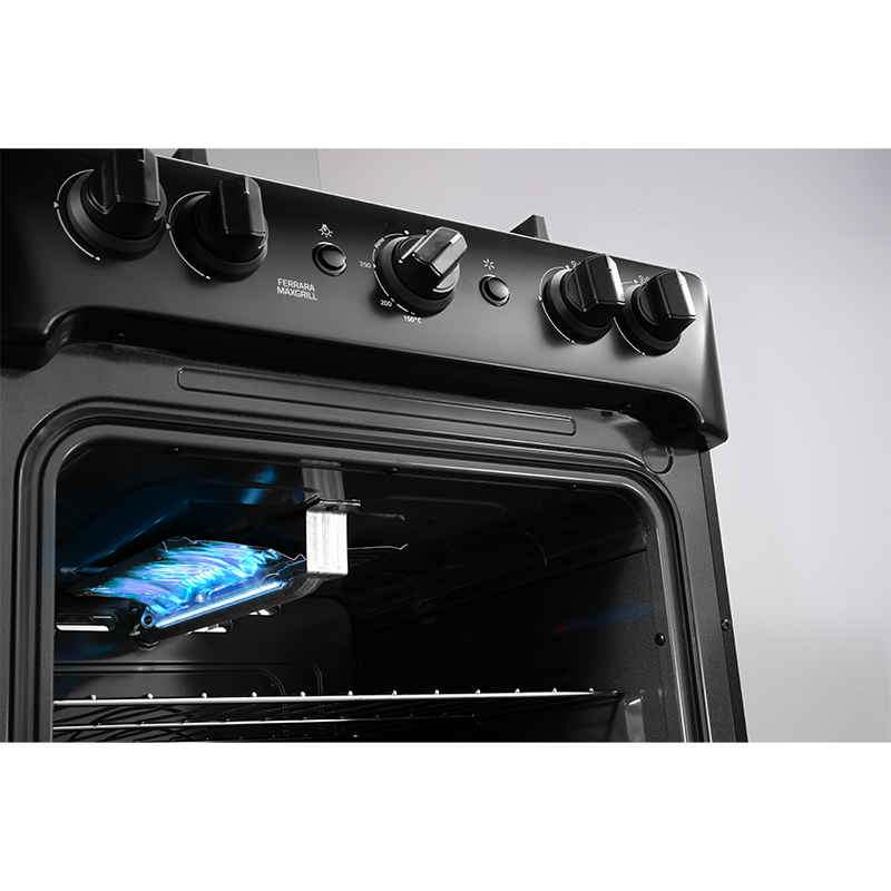 COCINA A GAS FERRARA MAXGRILL ZAFIRO 4 QUEMADORES 24" NEGRO