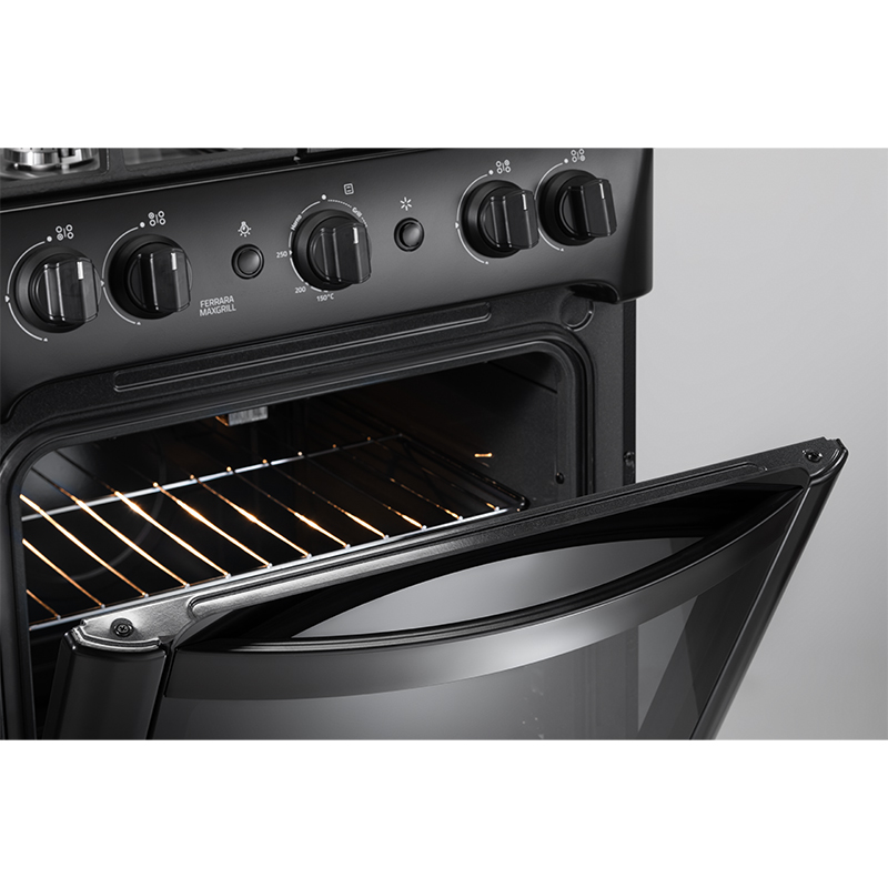 COCINA A GAS FERRARA MAXGRILL ZAFIRO 4 QUEMADORES 24" NEGRO