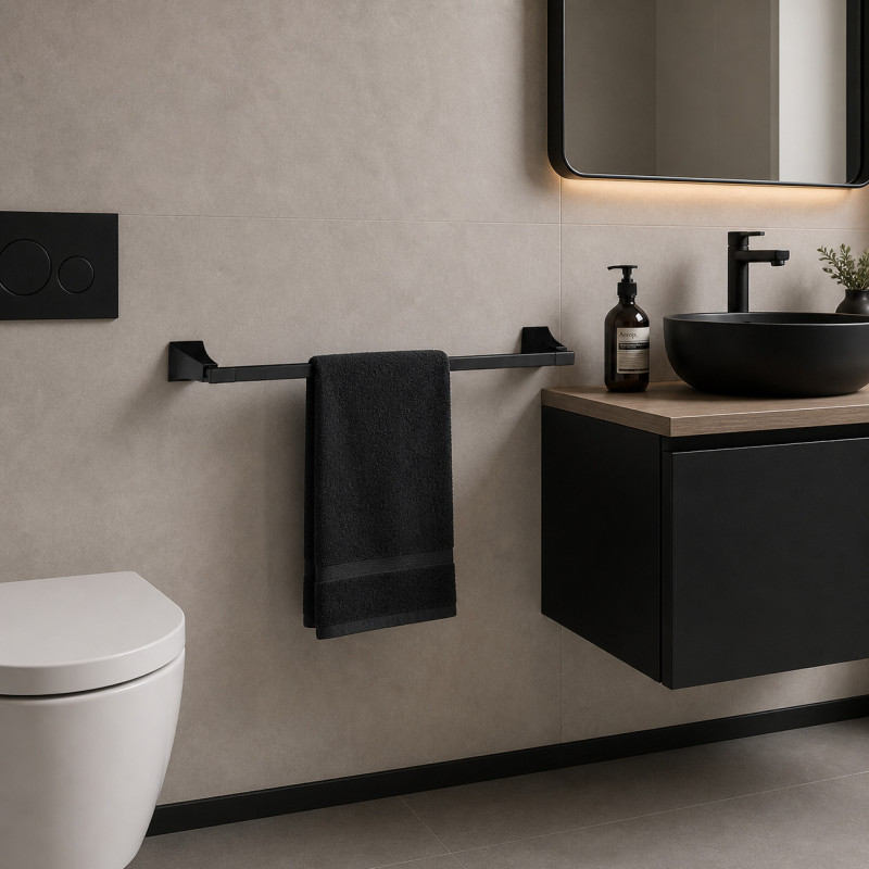 Toallero de Barra Saloni 64cm Negro Vitta