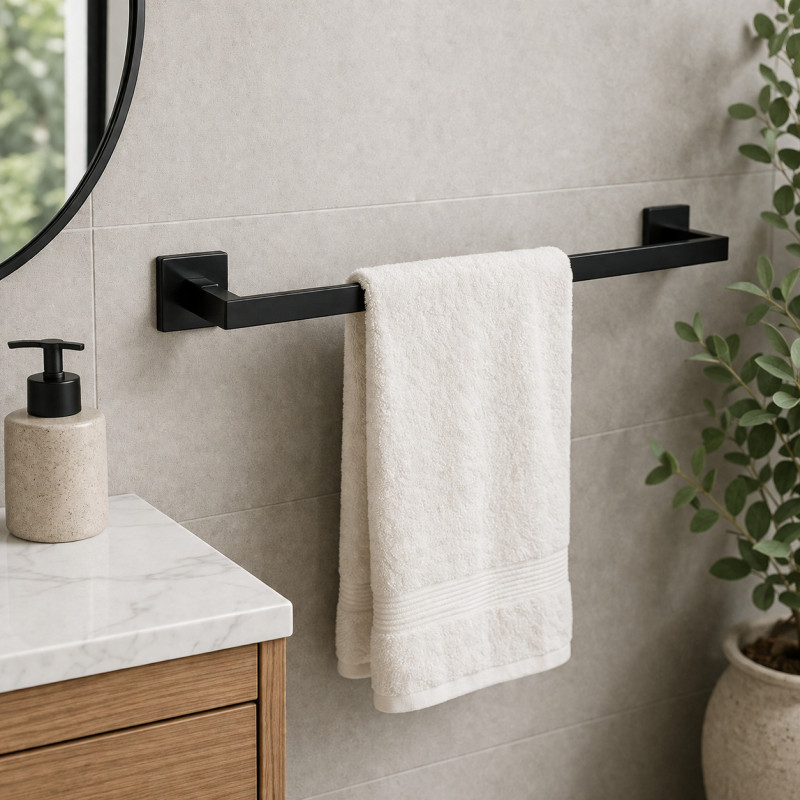 Toallero de Barra Amara 64cm Negro Vitta