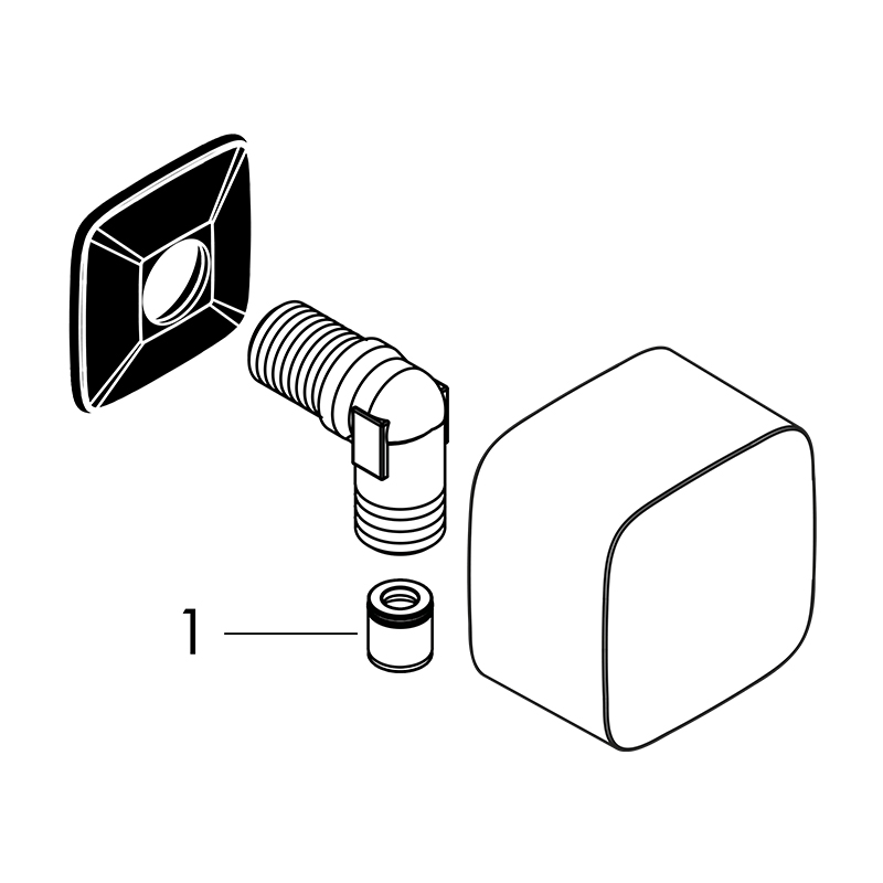 Conector de Ducha Cromo Empotrable a Barra Hansgrohe