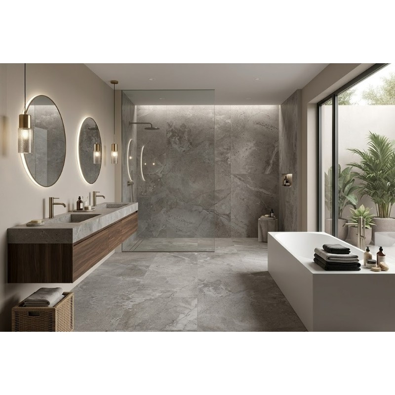 Porcelanato 75x150cm Lombardia Greige Mate