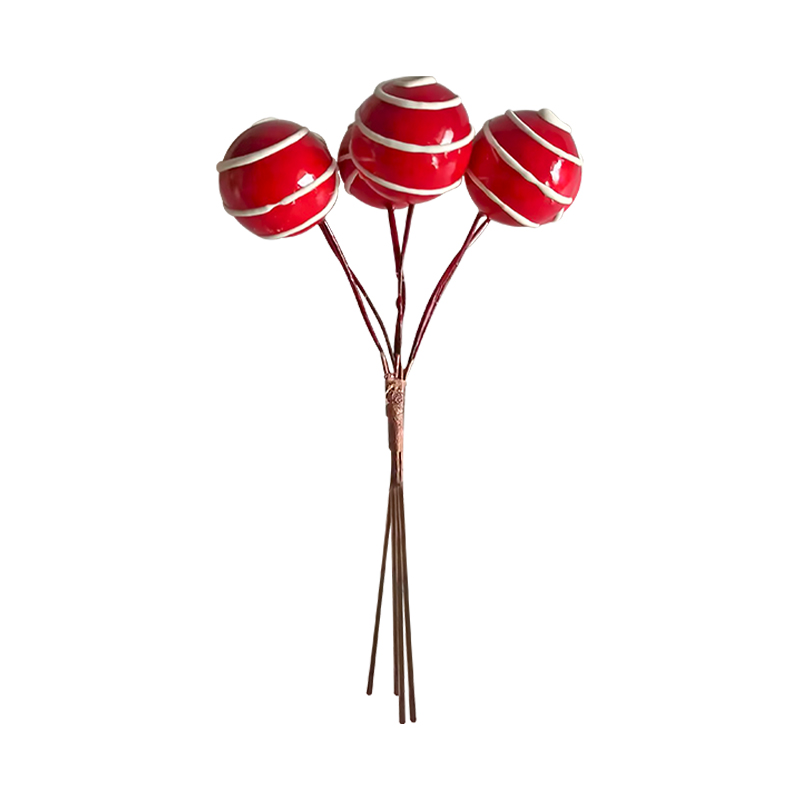 Pick Bolas Caramelo Rojas x6