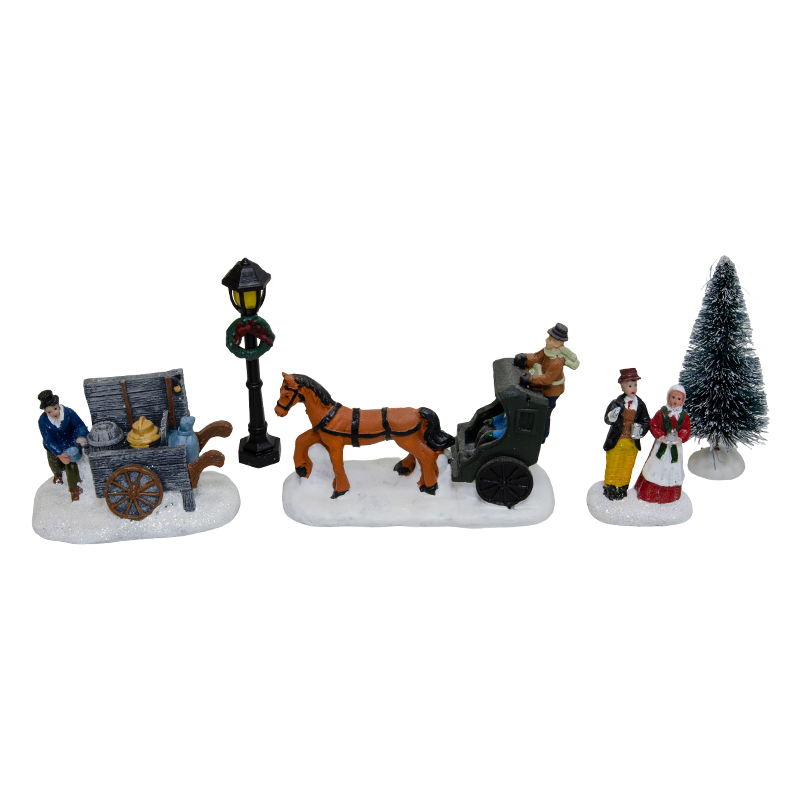 Adornos para Pueblo Navideño 5 Piezas