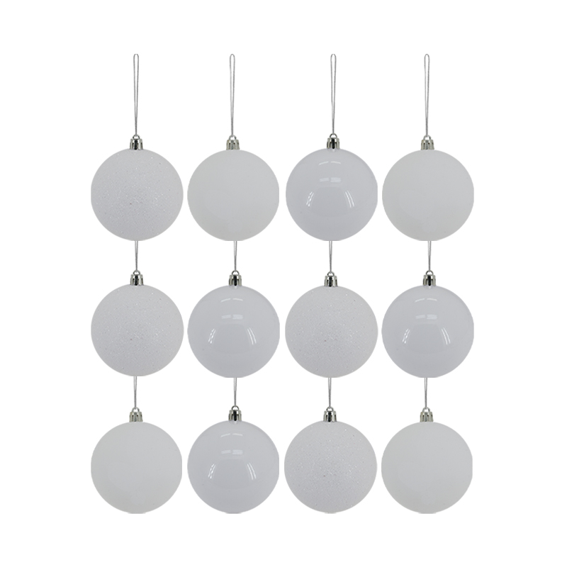 Bola Navideña Blanca 6cm 12 Piezas
