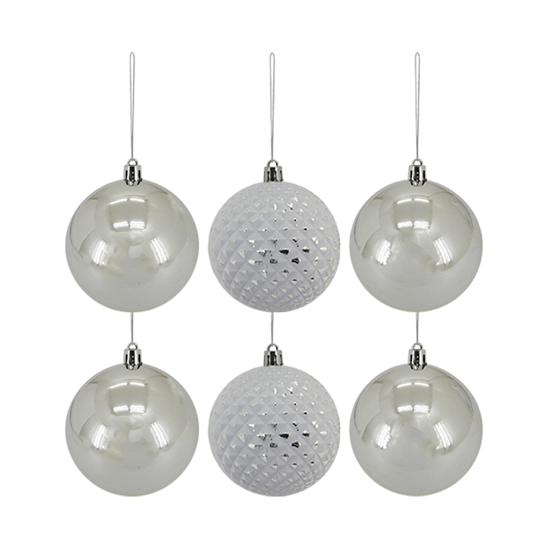 Bola Navideña Plata Winter Magic 8cm 6 Piezas