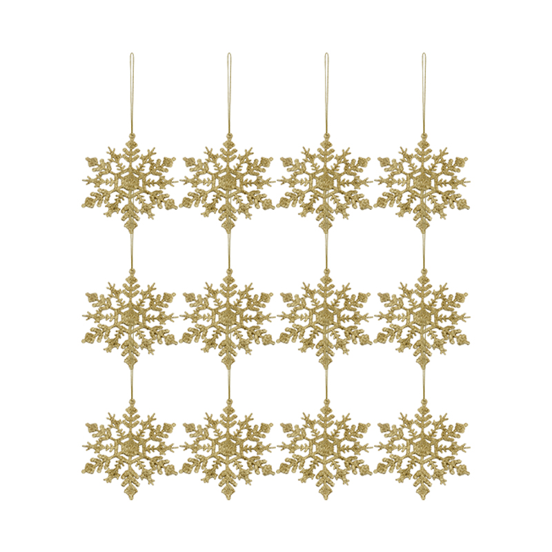 Copo de Nieve Oro 12cm 6 Unidades