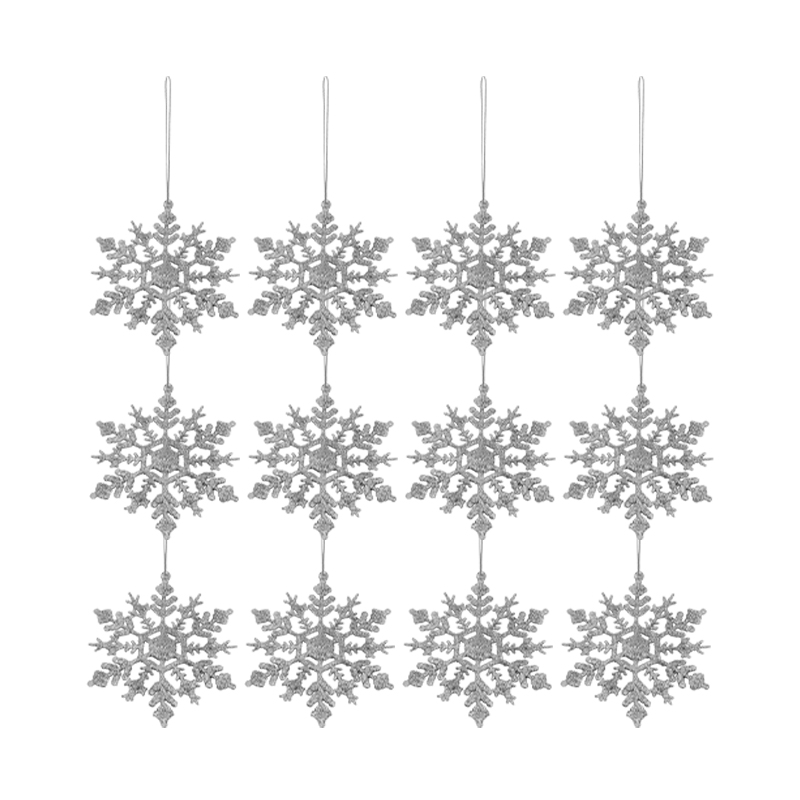 Copo de Nieve Plata12cm 6 Unidades