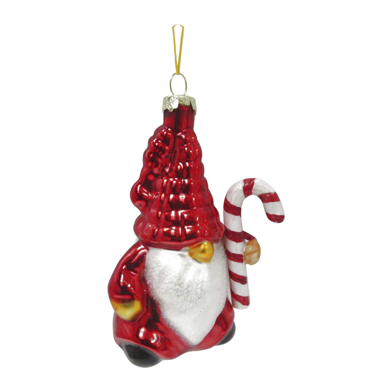 Santa Elf Colgante con Bastón 7.3x6.2x11.3cm