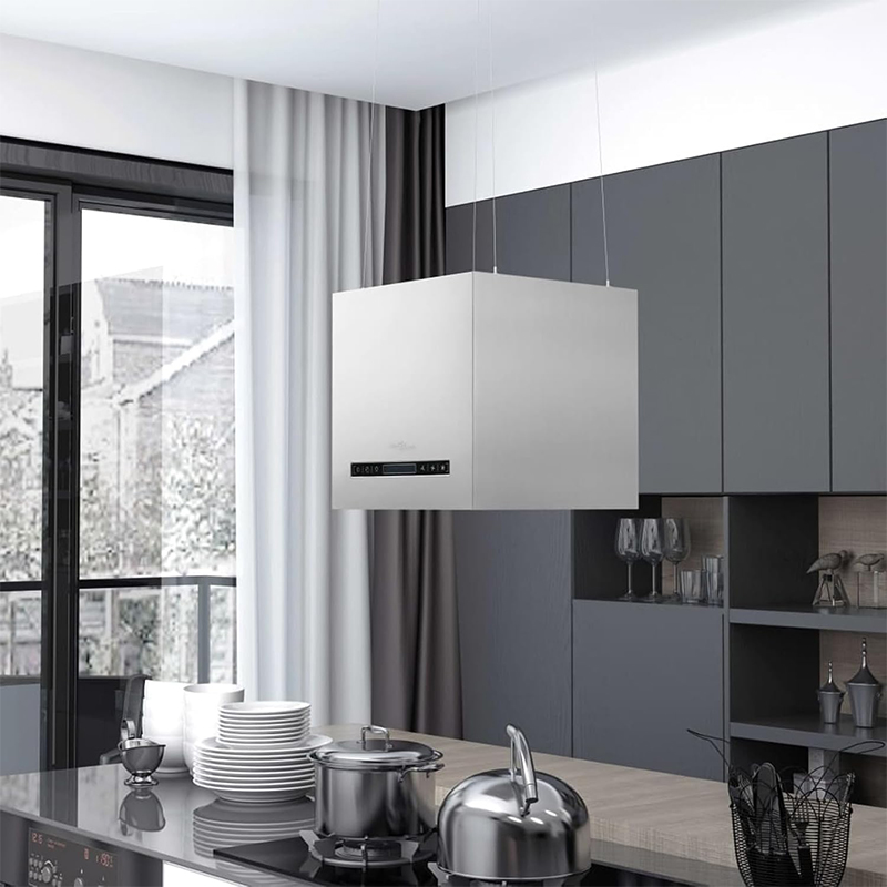Campana Quadra Isla Inox táctil con sensor de movimiento+control remoto 41cm Dipiu