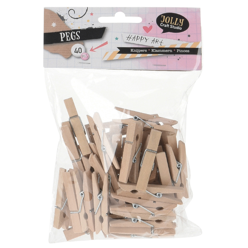 Pinzas de Madera 45mm 40 Unidades